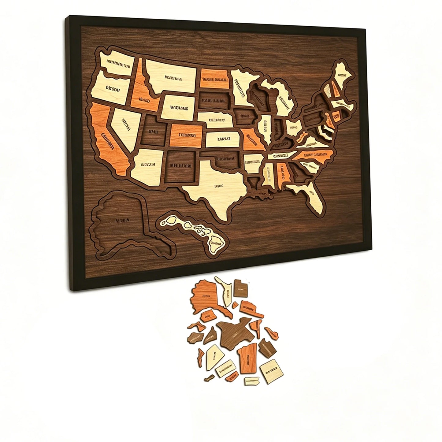Wooden Travel Puzzle of the United States – 250th Anniversary Commemorative Gift