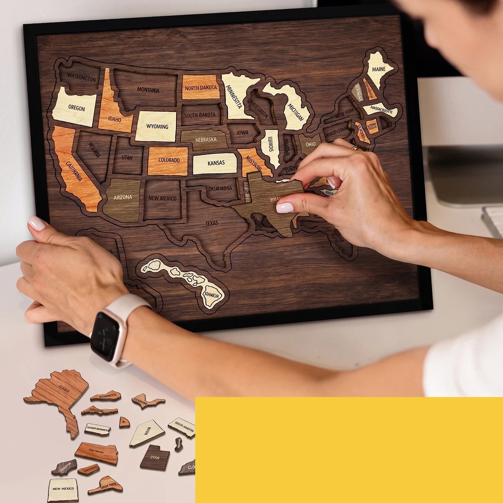 Wooden Travel Puzzle of the United States – 250th Anniversary Commemorative Gift