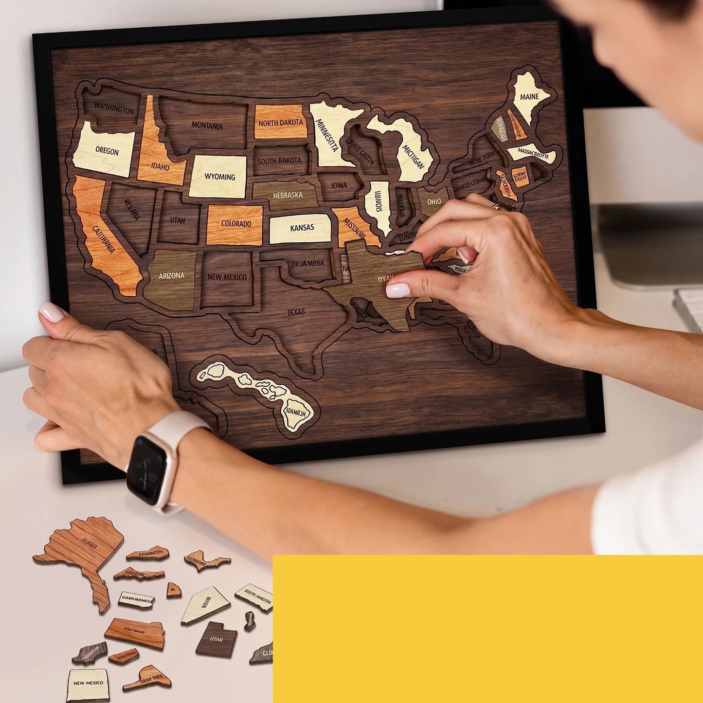 Wooden Travel Puzzle of the United States – 250th Anniversary Commemorative Gift