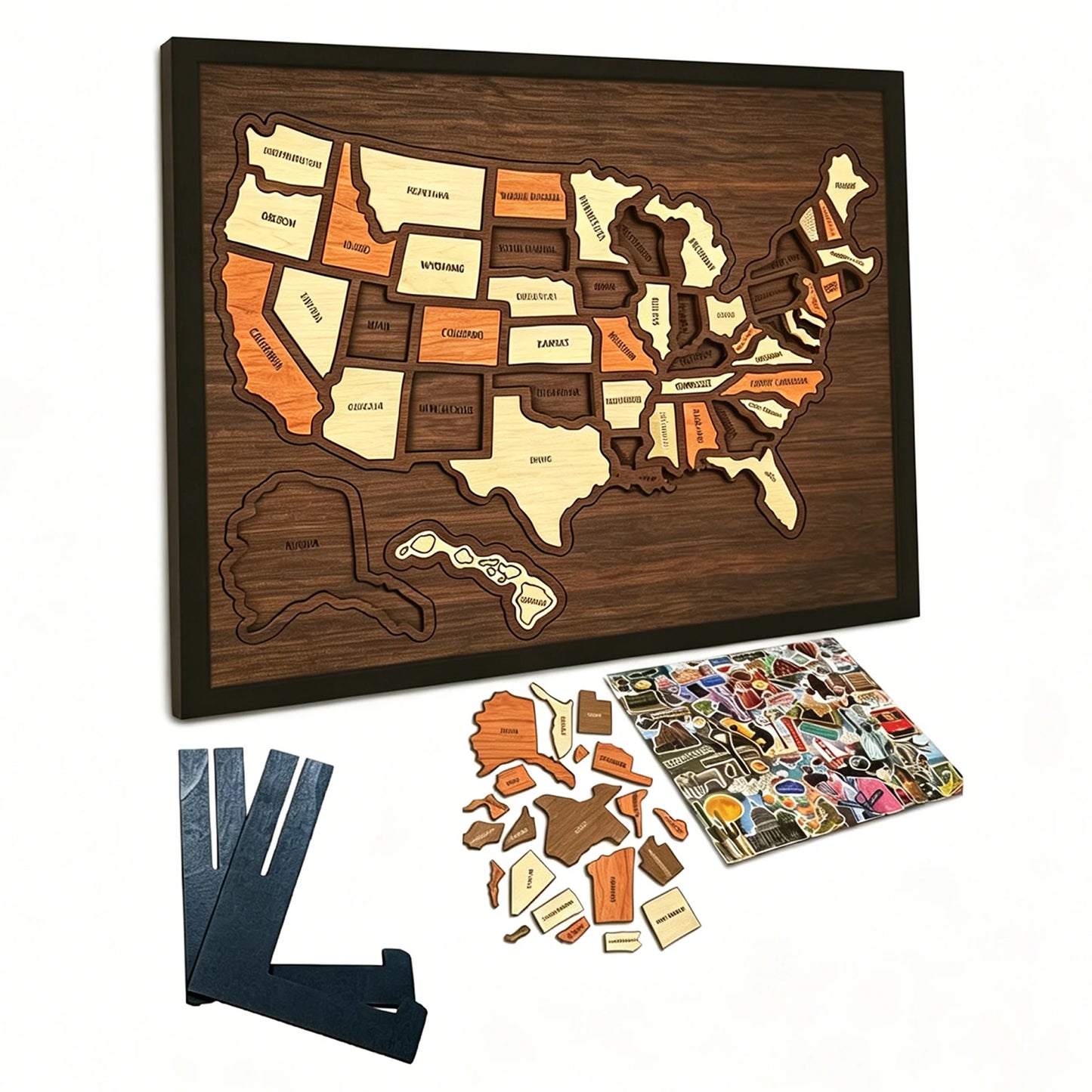Wooden Travel Puzzle of the United States – 250th Anniversary Commemorative Gift