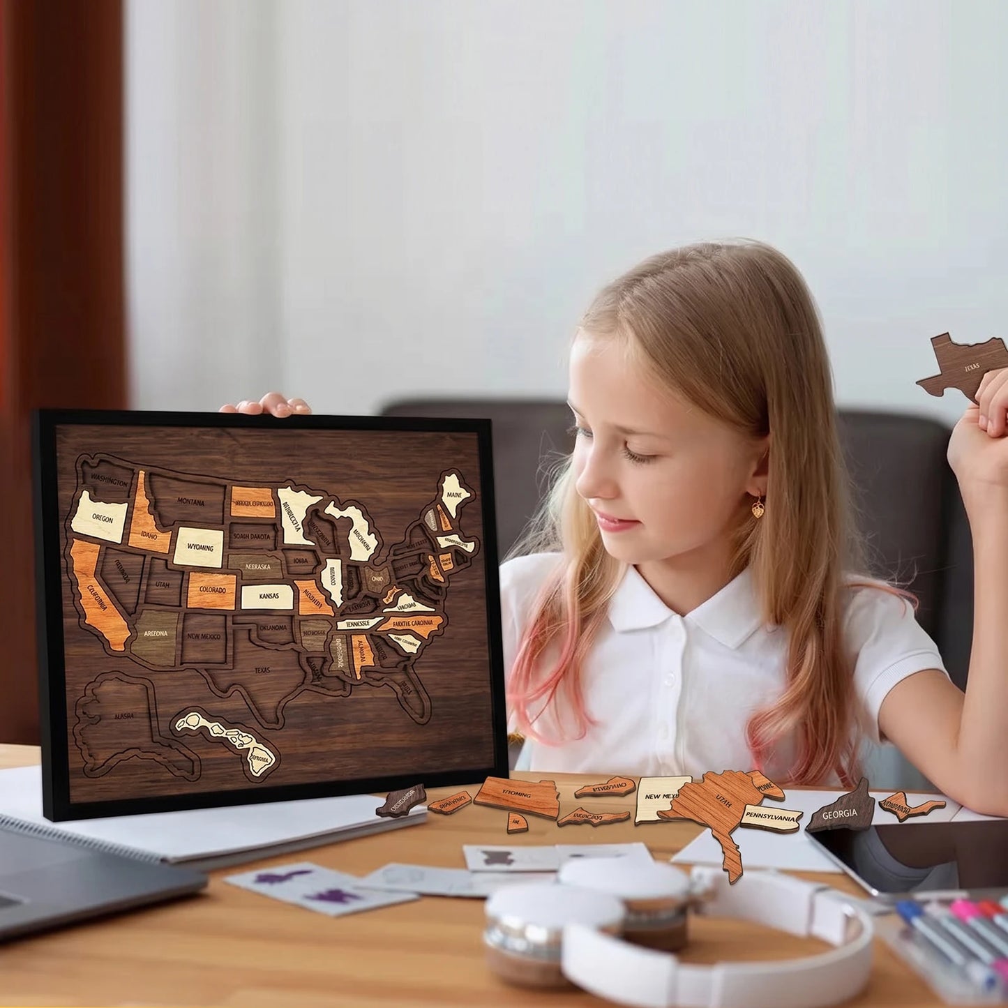 Wooden Travel Puzzle of the United States – 250th Anniversary Commemorative Gift
