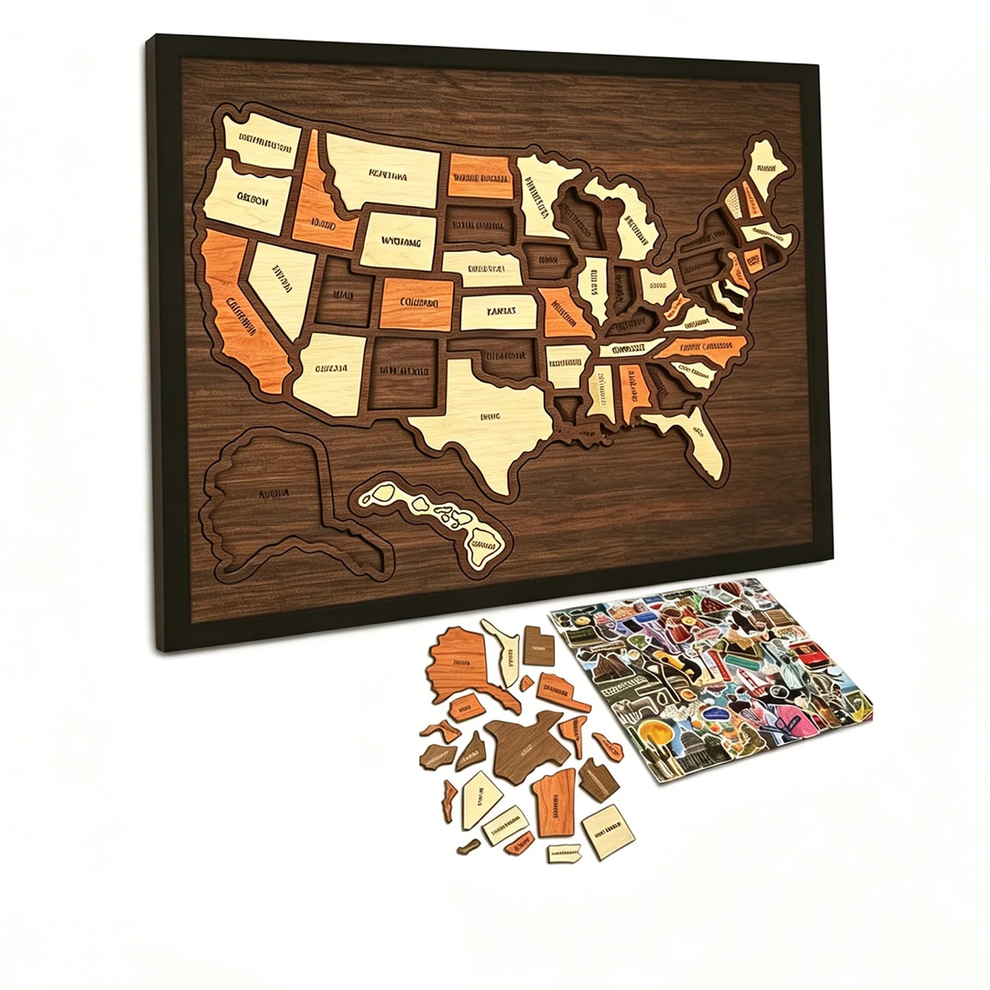 Wooden Travel Puzzle of the United States – 250th Anniversary Commemorative Gift