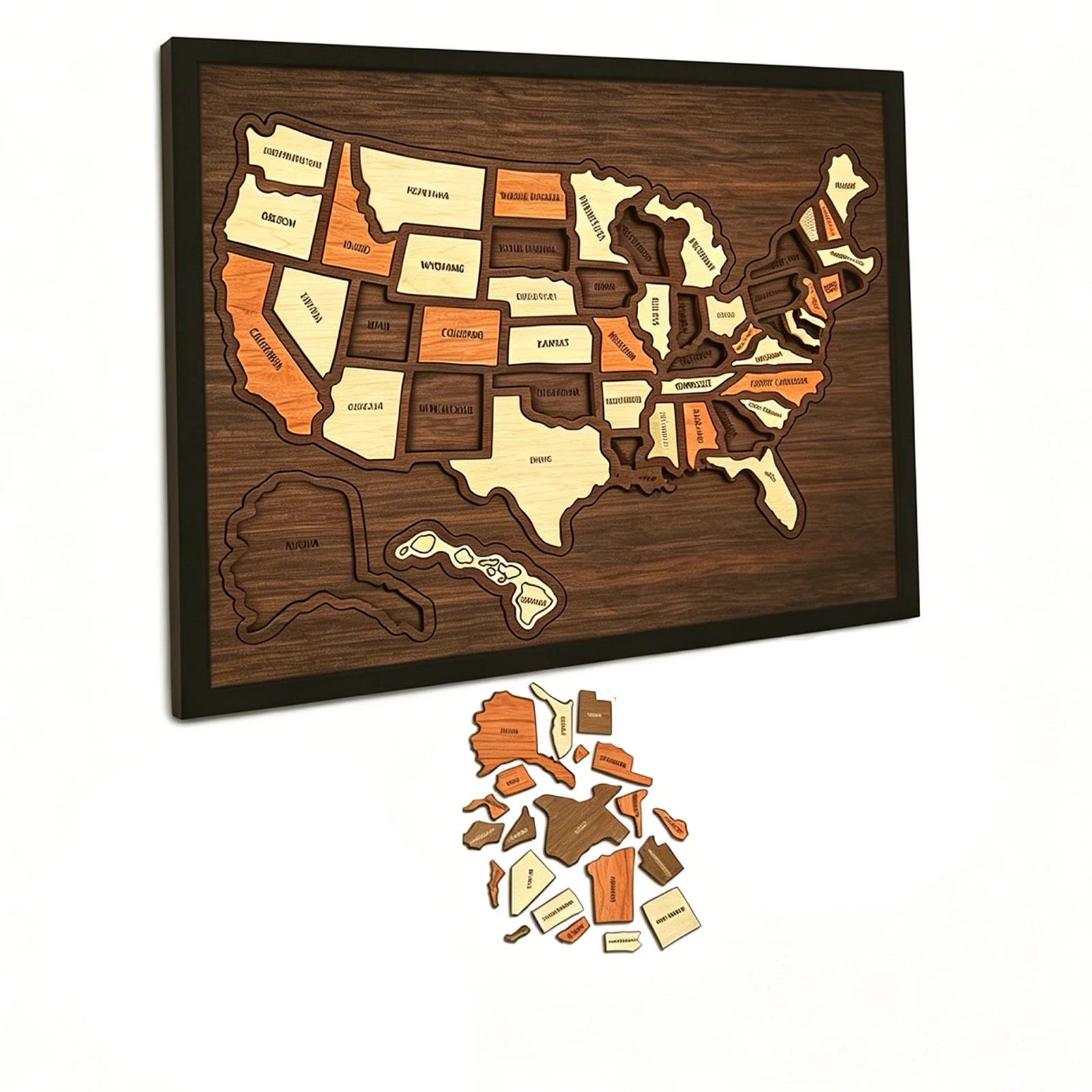Wooden Travel Puzzle of the United States – 250th Anniversary Commemorative Gift