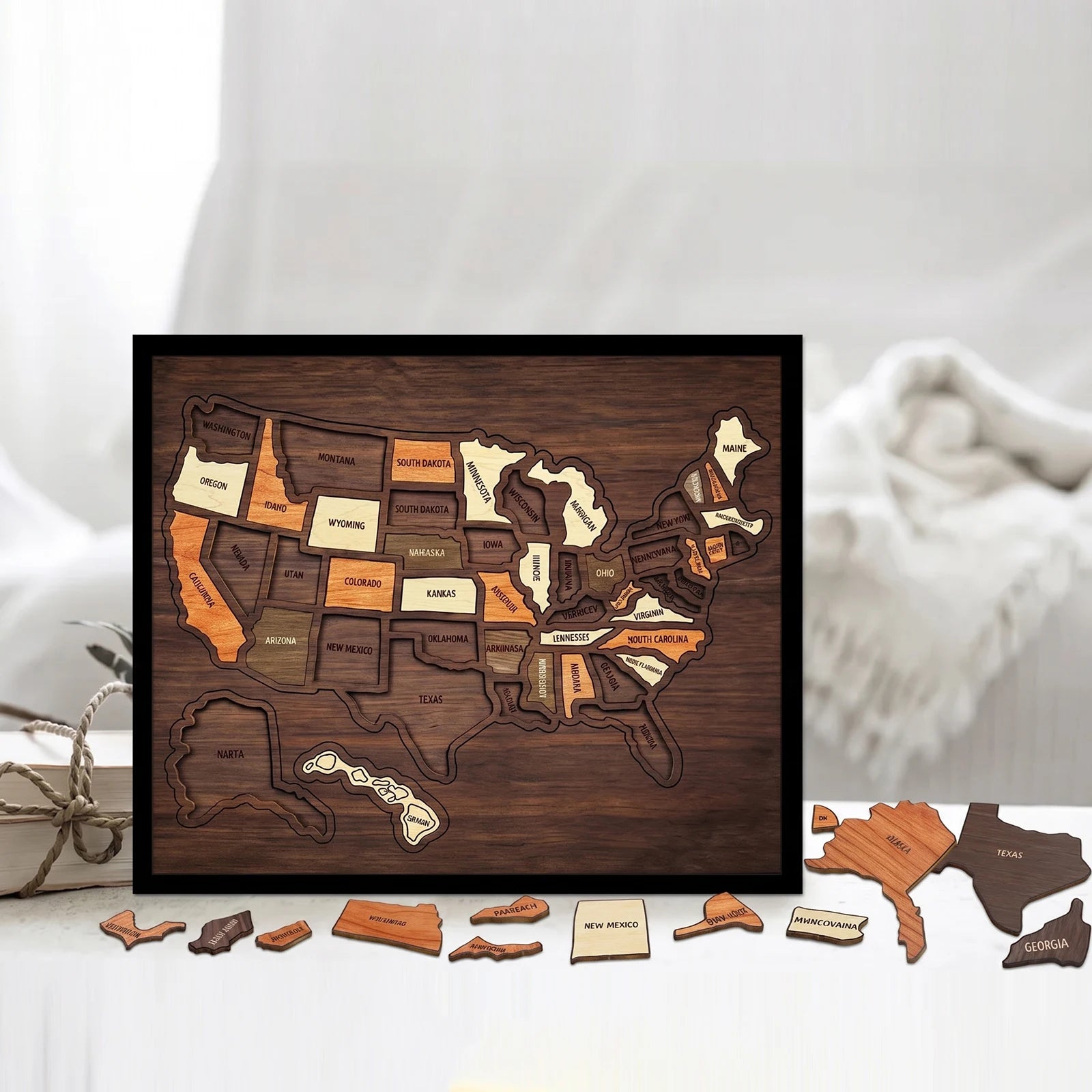 Wooden Travel Puzzle of the United States – 250th Anniversary Commemorative Gift